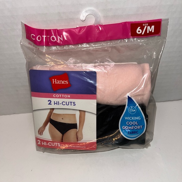 Hanes Cotton 2 Hi-Cuts Package Size 6/M - Picture 1 of 1